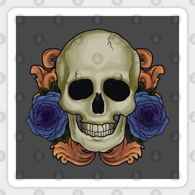 Skull and roses Magnet by TeeAgromenaguer